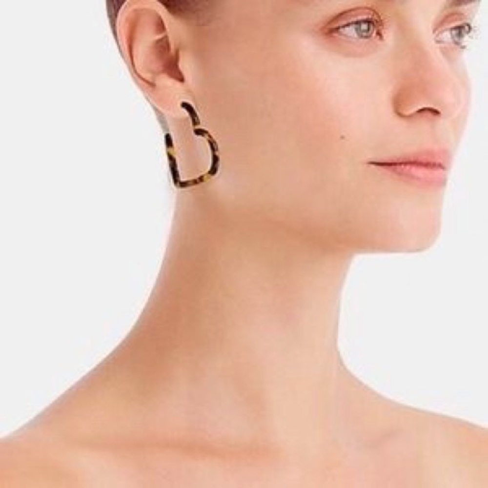 J. Crew Heart Hoop Earring NWT